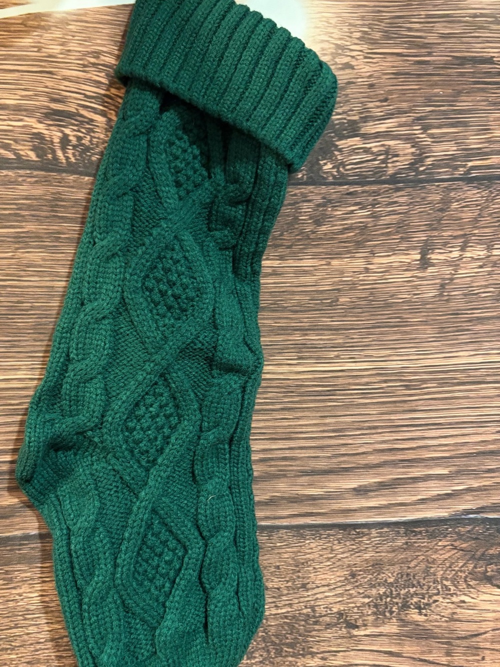 Green Christmas stocking - knit